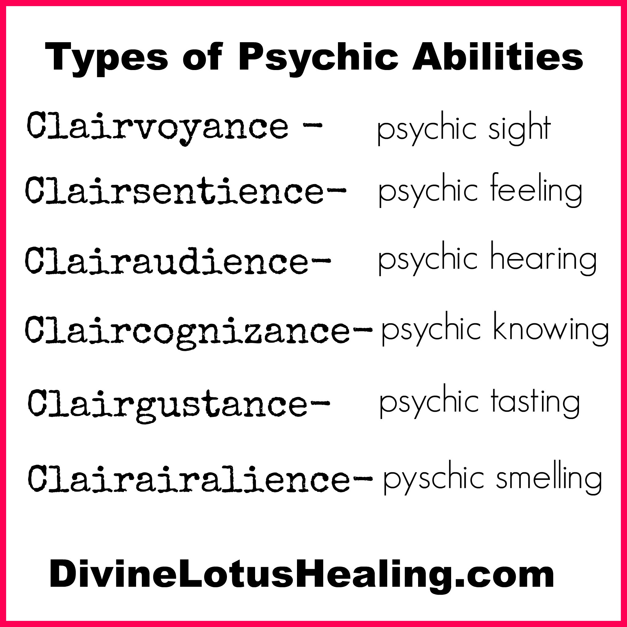 Types Of Psychic Abilities